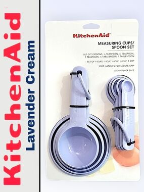 KitchenAid Lavender and Cream Nesting Measuring Cups & Spoons Set